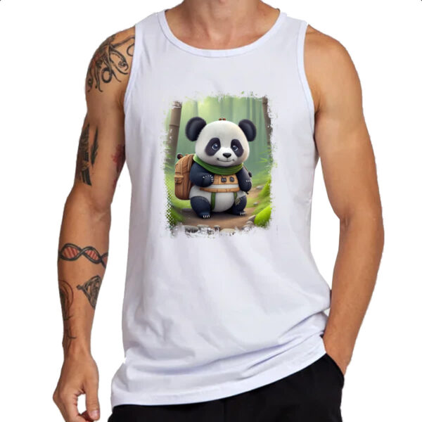 Camiseta Regata Urso panda aventureiro - Imagem 3