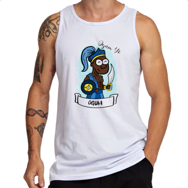 Camiseta Regata Orixas Cartoon Ogum Ie - Image 3