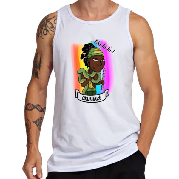 Camiseta Regata Orixas Cartoon Oxumare Arrobohvi - Imagem 3