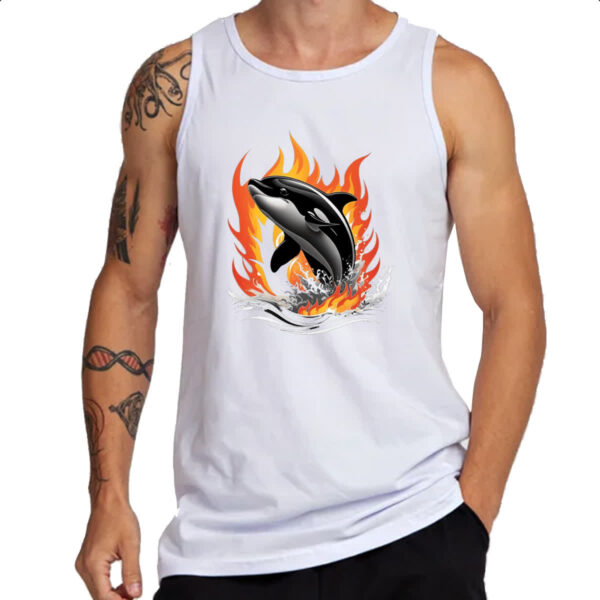 Camiseta Regata Orca ataque elementos de fogo - Imagem 3