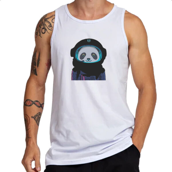 Camiseta Regata Panda astronauta cartoon - Imagem 3