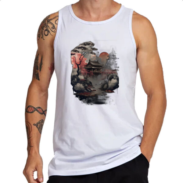 Camiseta Regata Paisagem Asia tinta a oleo - Imagem 3