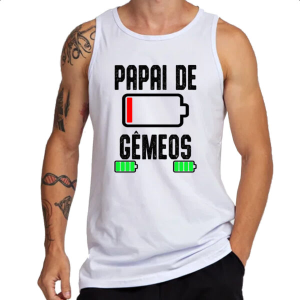 Camiseta Regata Papai de gemeos - Imagem 3