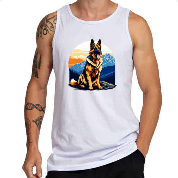 Camiseta Regata Pastor alemao montanhas - Imagem 3