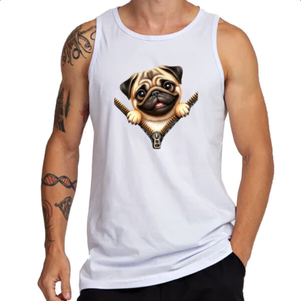 Camiseta Regata Pug no Ziper - Imagem 3