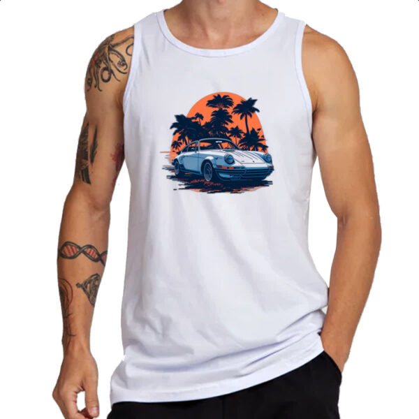 Camiseta Regata Porsche Branco Sunset - Imagem 3