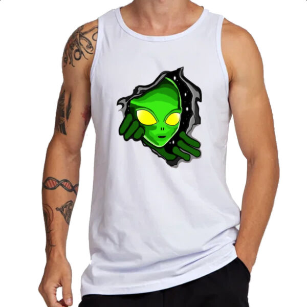 Camiseta Regata Portal dimensional com alienigena - Imagem 3