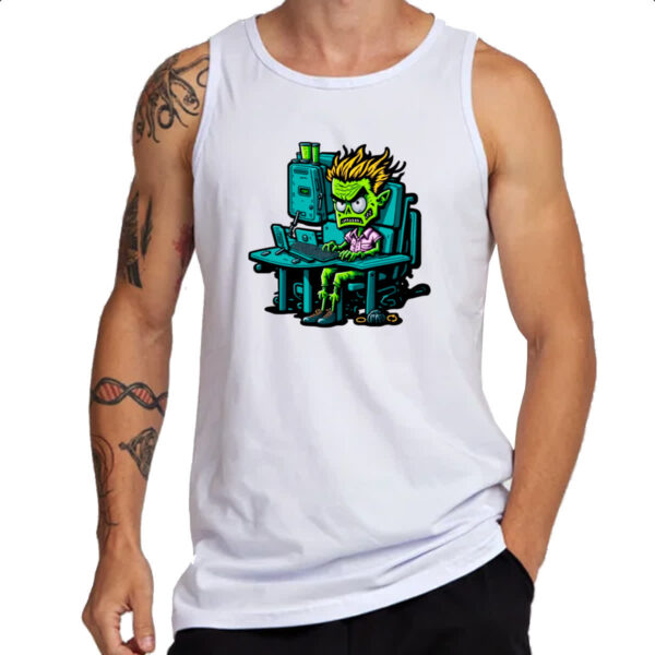 Camiseta Regata Programador Escravo Zumbi - Imagem 3