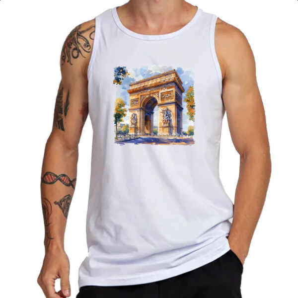 Camiseta Regata Arco do triunfo watercolor - Imagem 3
