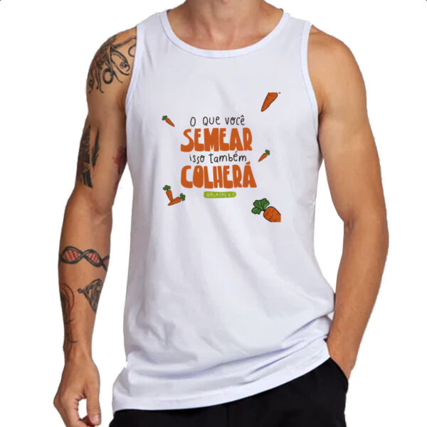 Camiseta Regata Religioso semear e colher - Imagem 3