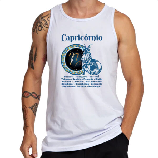 Camiseta Regata Signo de Capricornio adjetivos - Imagem 3