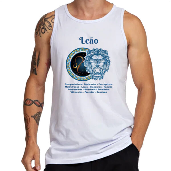 Camiseta Regata Signo de Leao adjetivos - Imagem 3