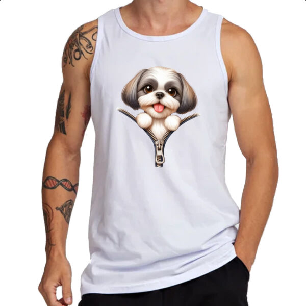 Camiseta Regata Shih Tzu no Ziper - Imagem 3