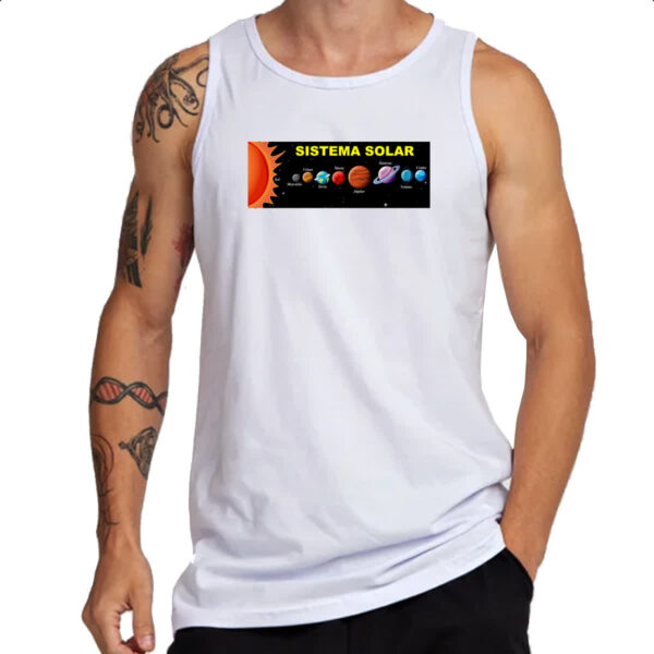 Camiseta Regata Sistema solar noite - Imagem 3