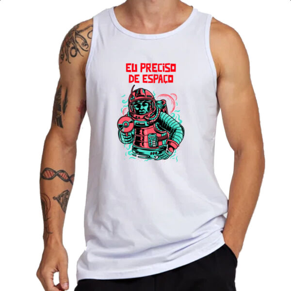 Camiseta Regata Astronauta armado preciso de espaco - Imagem 3