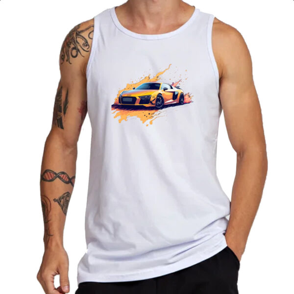 Camiseta Regata Audi R8 Amarelo Splash Art - Imagem 3