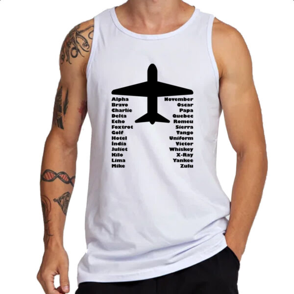 Camiseta Regata Aviao codigos foneticos - Imagem 3