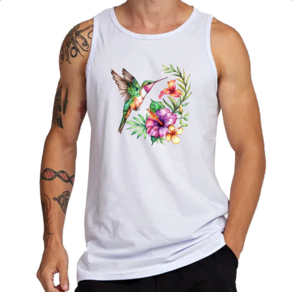 Camiseta Regata Beija flor na flor - Imagem 3