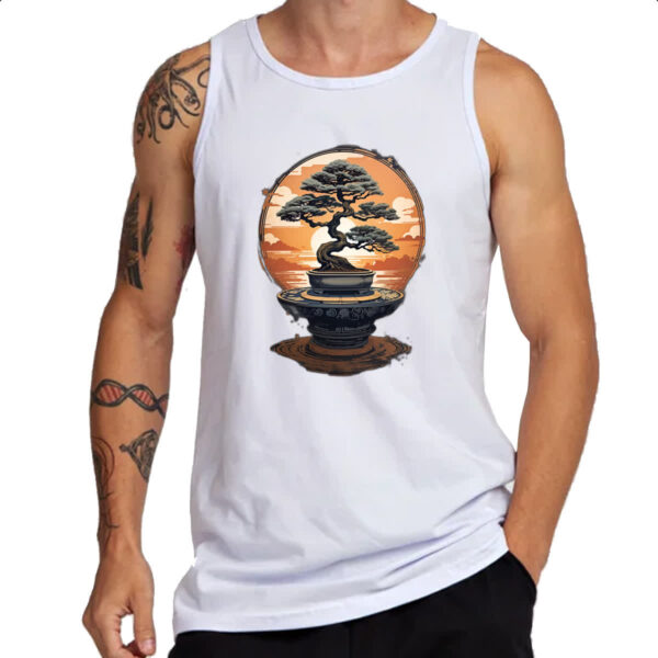 Camiseta Regata Bonsai magico Japao sunset - Imagem 3