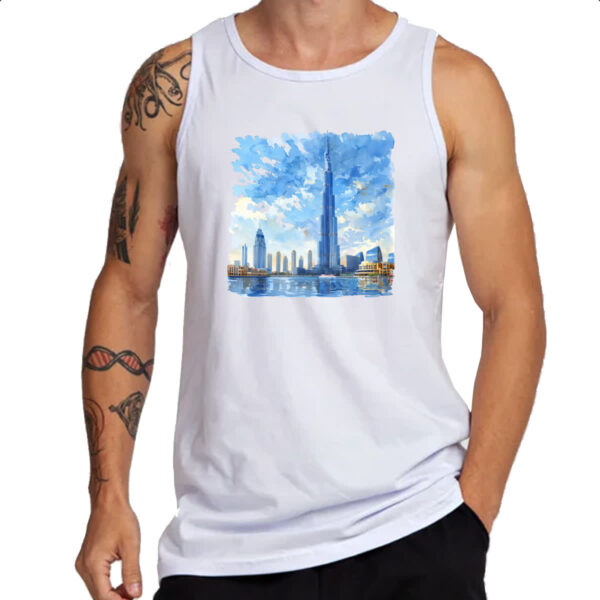 Camiseta Regata Burj Khalifa watercolor - Imagem 3