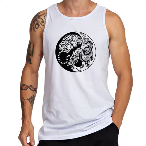 Camiseta Regata Yin e Yang Dragao e Tigre - Imagem 3