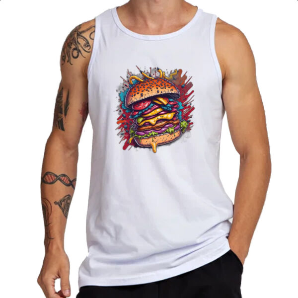 Camiseta Regata Hamburguer exagerado splash - Imagem 3