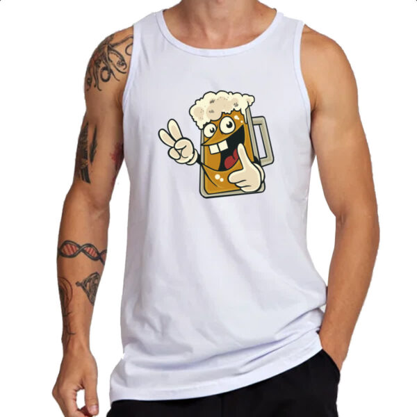 Camiseta Regata Caneca de Chop Divertida - Imagem 3