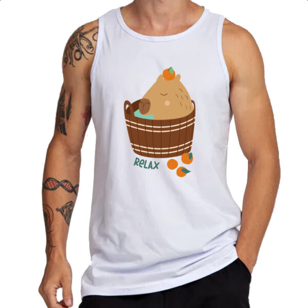 Camiseta Regata Capivara banho relax - Imagem 3