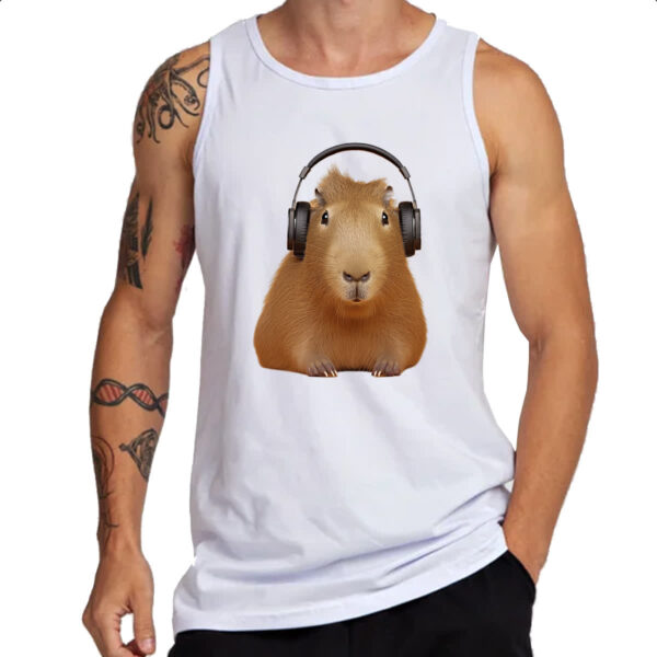 Camiseta Regata Capivara headfone - Imagem 3