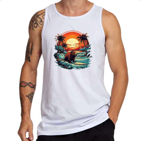 Camiseta Regata Capivara Surf Sunset - Imagem 3