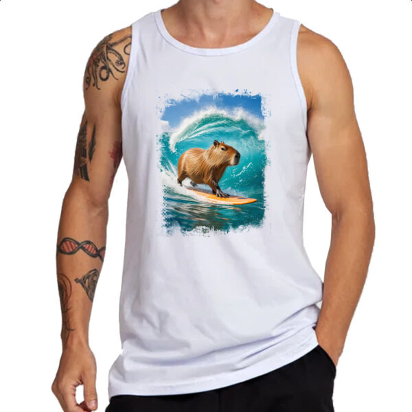 Camiseta Regata Capivara surfando no Hawaii - Image 3