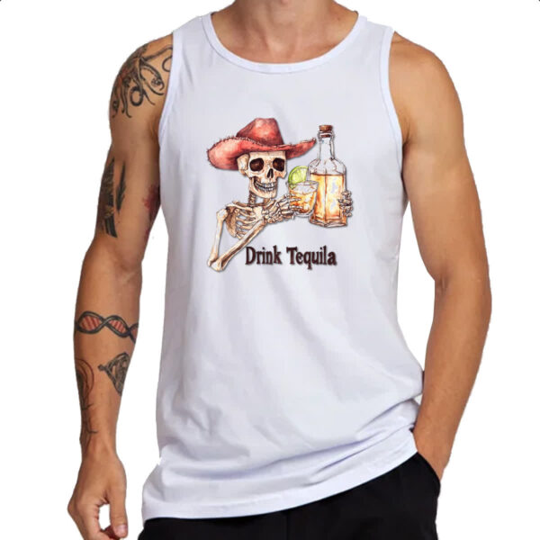 Camiseta Regata Caveira drink tequila - Imagem 3