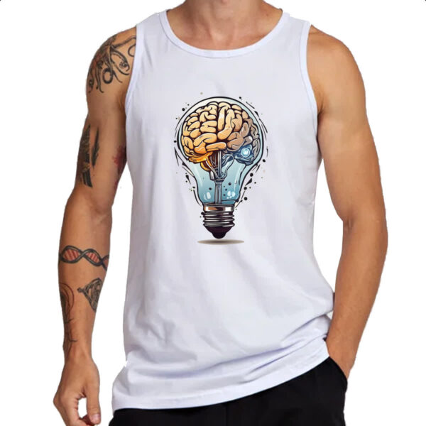 Camiseta Regata Cerebro dentro da lampada - Imagem 3