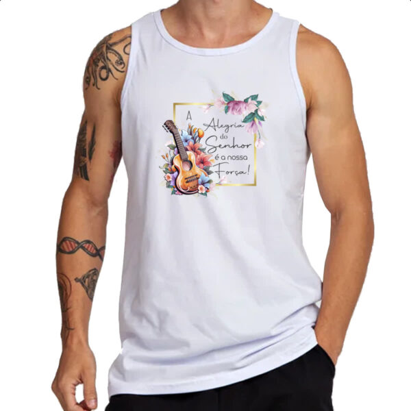 Camiseta Regata Alegria do senhor nossa forca - Imagem 3