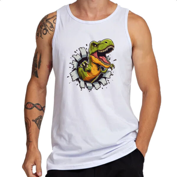 Camiseta Regata Dinossauro T-Rex rasgando a camisa - Imagem 3