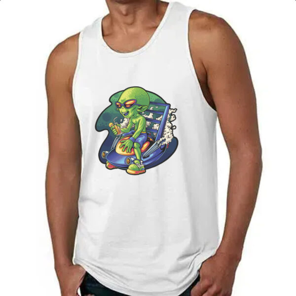 Camiseta Regata Alien relaxando de ferias - Imagem 4