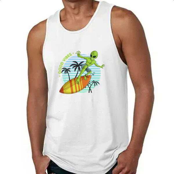 Camiseta Regata Alien surfando good vibes - Imagem 4