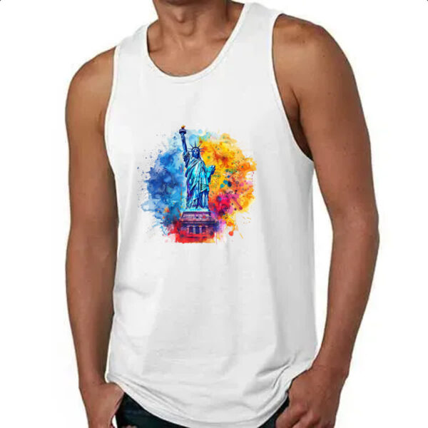 Camiseta Regata Estatua liberdade watercolor - Imagem 4