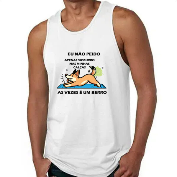 Camiseta Regata Eu nao peido cachorro - Imagem 4