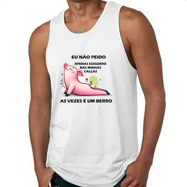 Camiseta Regata Eu nao peido porco - Imagem 4