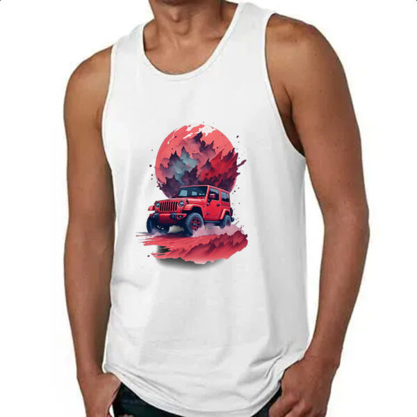 Camiseta Regata Jeep Vermelho Sunset Art - Imagem 4