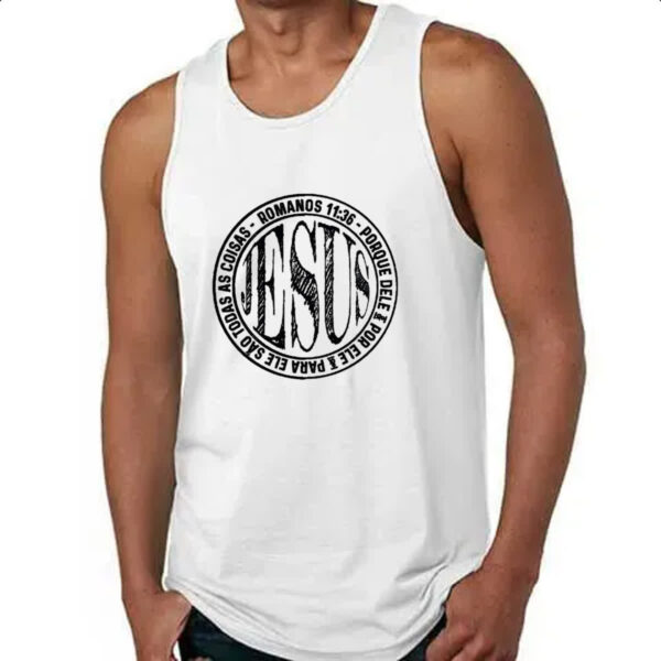 Camiseta Regata Jesus Romanos 11-36 - Imagem 4