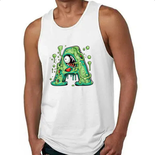 Camiseta Regata Zumbi Alfabeto Letra A - Imagem 4
