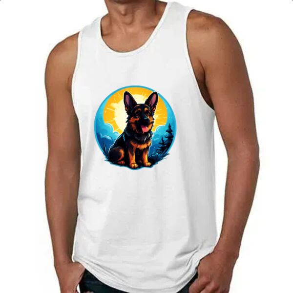 Camiseta Regata Filhote pastor alemao sunset art - Imagem 4
