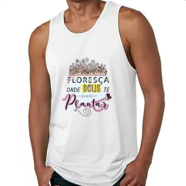 Camiseta Regata Floresca onde Deus te plantar - Imagem 4