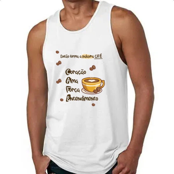 Camiseta Regata Forma a palavra CAFE - Imagem 4
