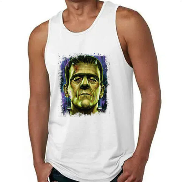 Camiseta Regata Frankenstein Pintura Colorida - Imagem 4