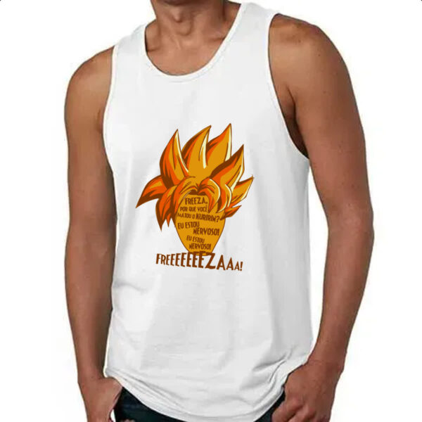 Camiseta Regata Freeza voce matou o Kuririn eu estou nervoso - Imagem 4