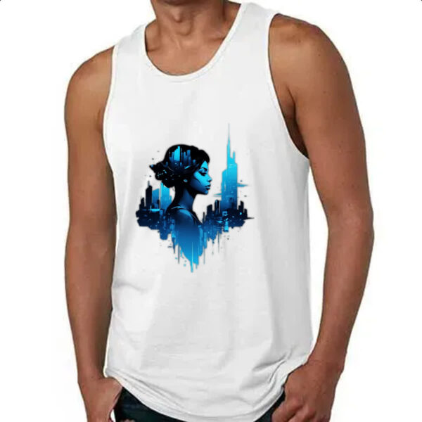 Camiseta Regata Garota futurista silhueta - Imagem 4