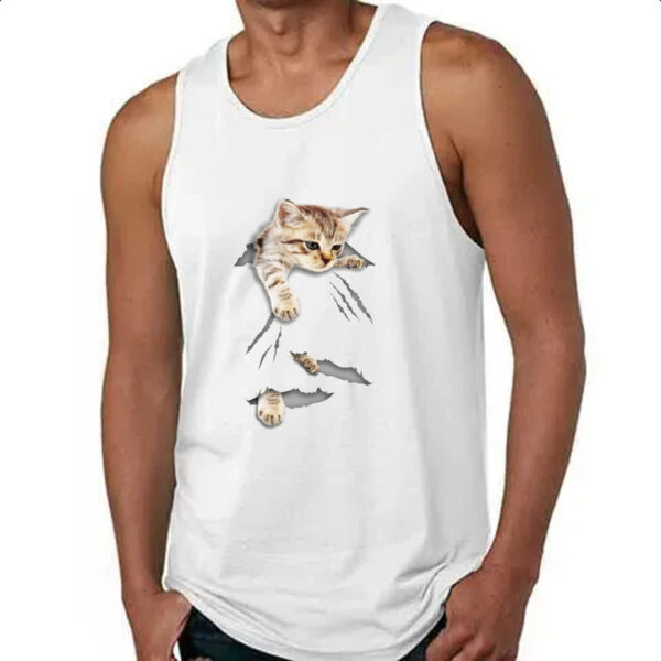 Camiseta Regata Gatinho saindo pra fora - Imagem 4
